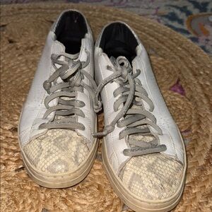 P448 White and Silver Sneakers